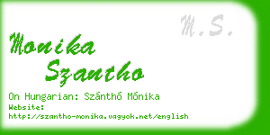 monika szantho business card